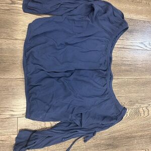 Navy Blue Off-Shoulder Blouse